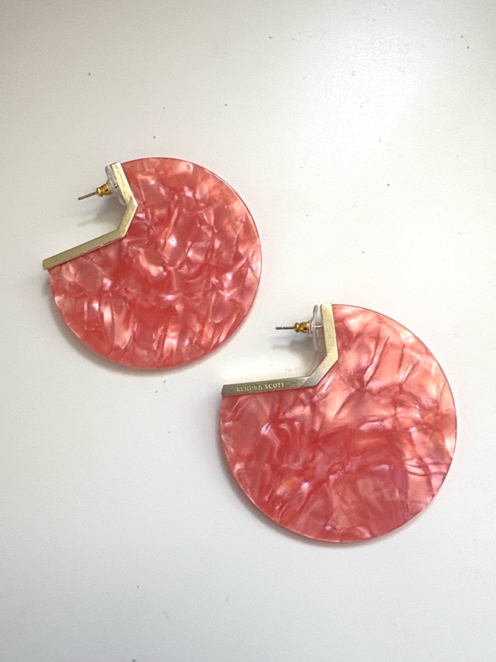 Lot of 2x [Kendra Scott] NWOT Elisa Bright Coral Necklace & EUC Kai Earrings - Picture 8 of 15